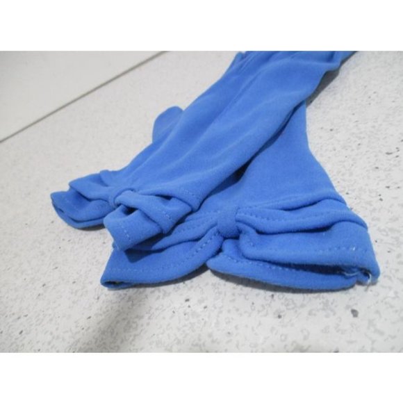 *Lady Gay Royal Blue Vintage Gathere Tapered Scallop Pinched Hem Nylon Gloves - Picture 2 of 8